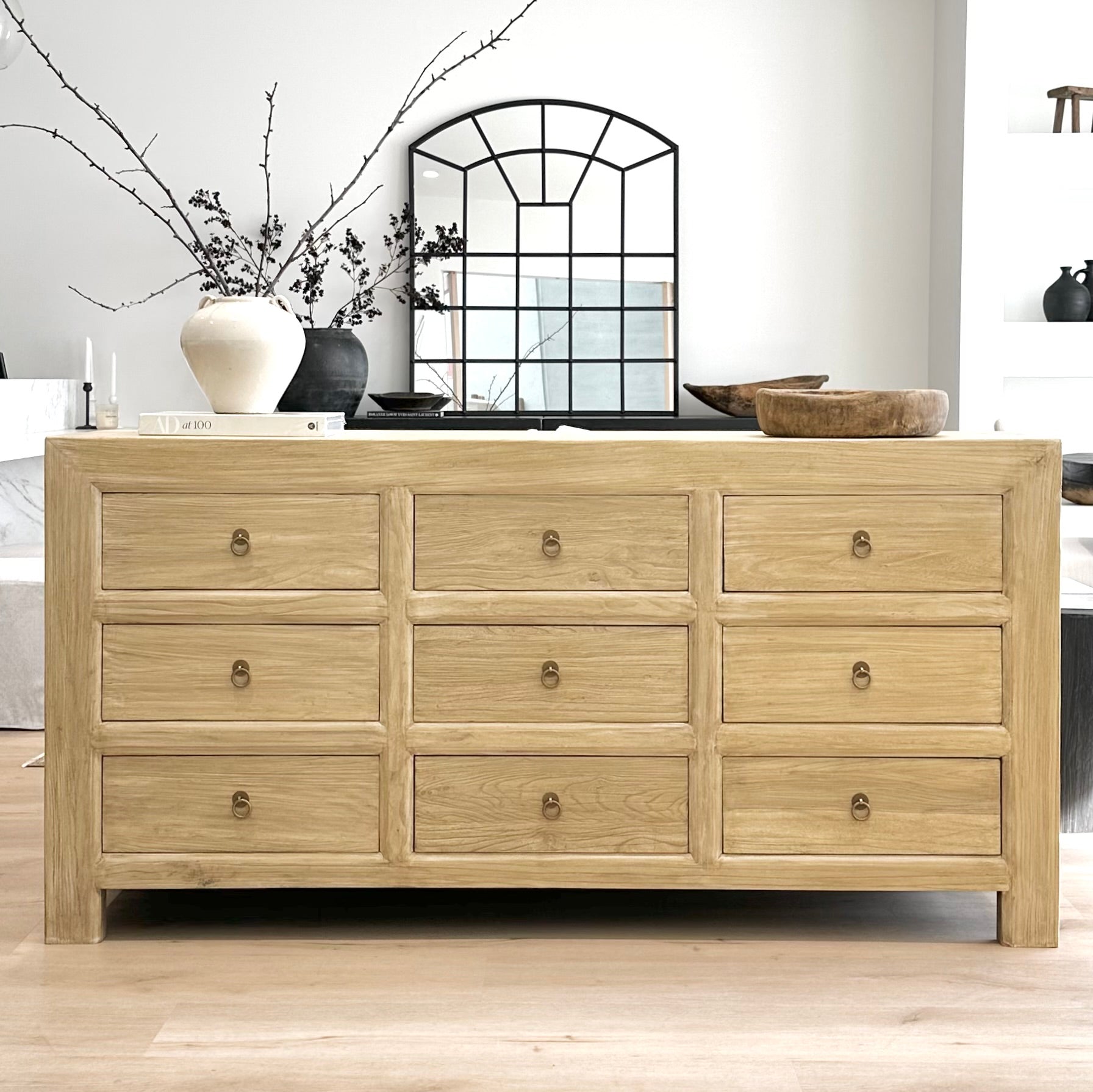 Organic Nine Drawer Chest | Warm Blonde Elm – Impreshens