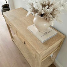 Load image into Gallery viewer, Organic Console _ Two Drawer + Shelf _ 120cm _ Blonde Elm
