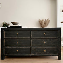 Load image into Gallery viewer, Provincial Six Drawer Chest | 160cm | Black Elm

