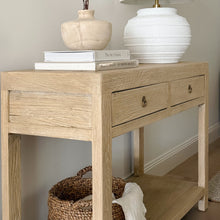 Load image into Gallery viewer, Organic Console _ Two Drawer + Shelf _ 120cm _ Blonde Elm
