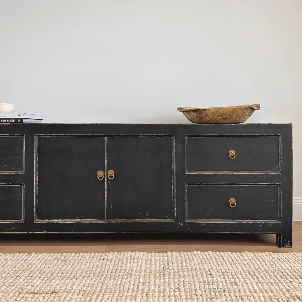 Provincial TV Unit _ 180cm _ Rustic Black