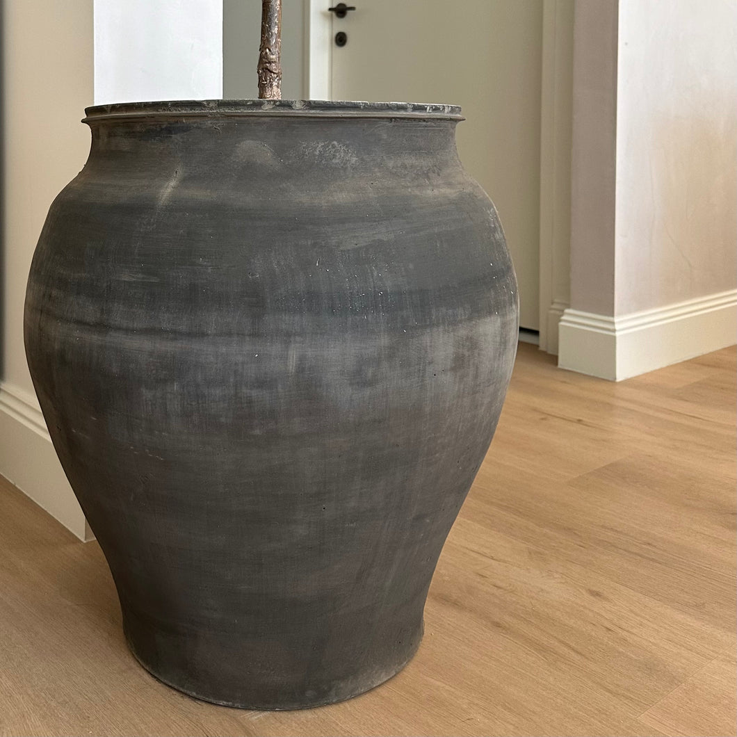 Antique 90yr Planter Pot | Large | Stone Grey/Brown