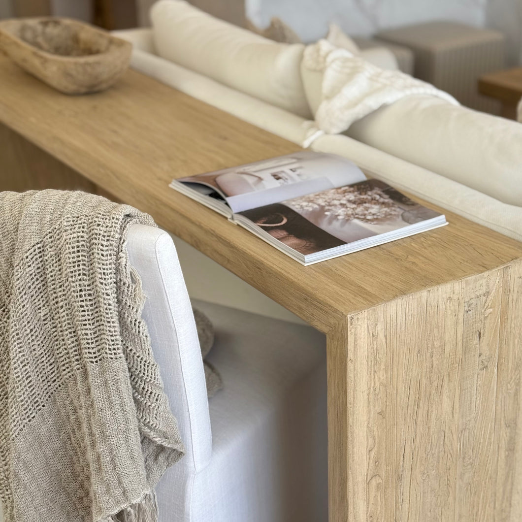 Organic Platform Hallway Table _ Blonde Elm