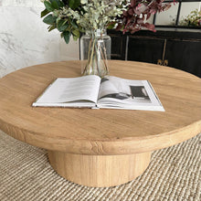 Load image into Gallery viewer, Antique Platform Round Coffee Table | 2 Sizes | Honey Brown Elm

