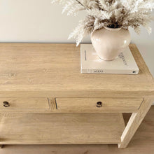 Load image into Gallery viewer, Organic Console _ Two Drawer + Shelf _ 120cm _ Blonde Elm
