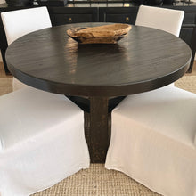 Load image into Gallery viewer, Provincial Round Dining Table | Reclaimed Elm | Modern Satin Black
