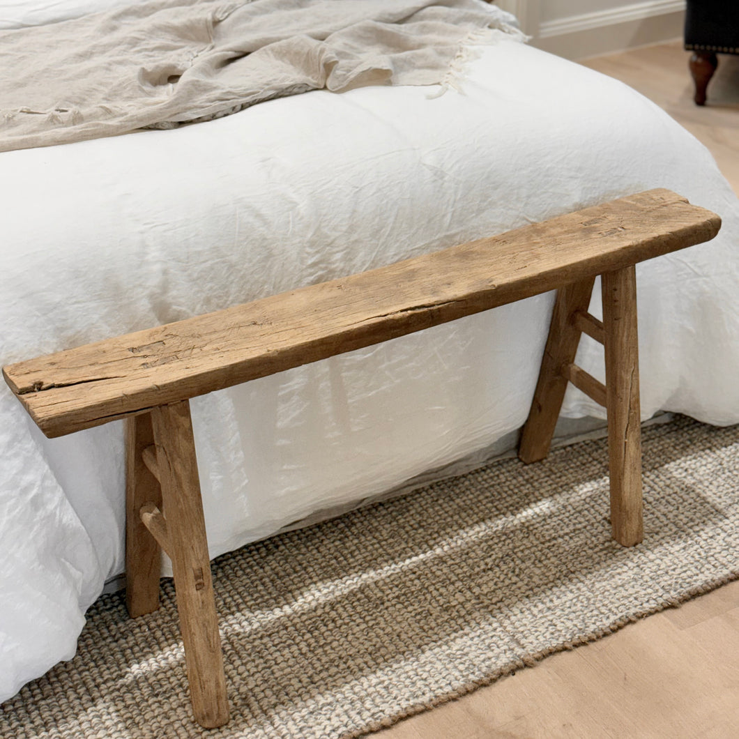 Antique Skinny Bench _ Natural Elm