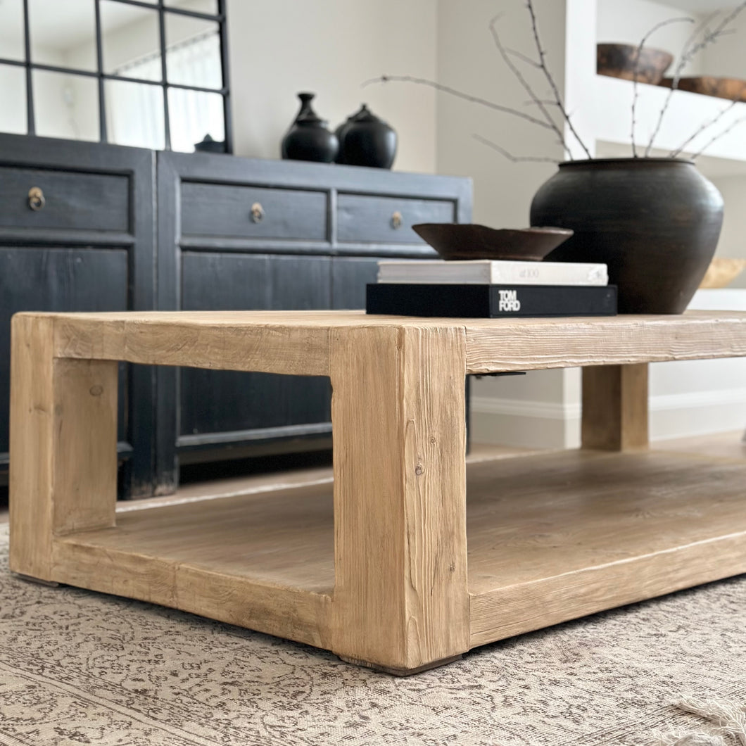 Honey Elm _ American Farmhouse Coffee Table _ Rectangle _ XL