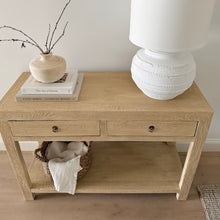 Load image into Gallery viewer, Organic Console _ Two Drawer + Shelf _ 120cm _ Blonde Elm
