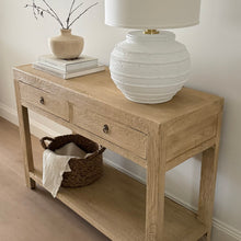 Load image into Gallery viewer, Organic Console _ Two Drawer + Shelf _ 120cm _ Blonde Elm
