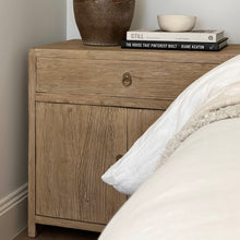 Load image into Gallery viewer, Antique Oversize Bedside Table _ Aged Elm
